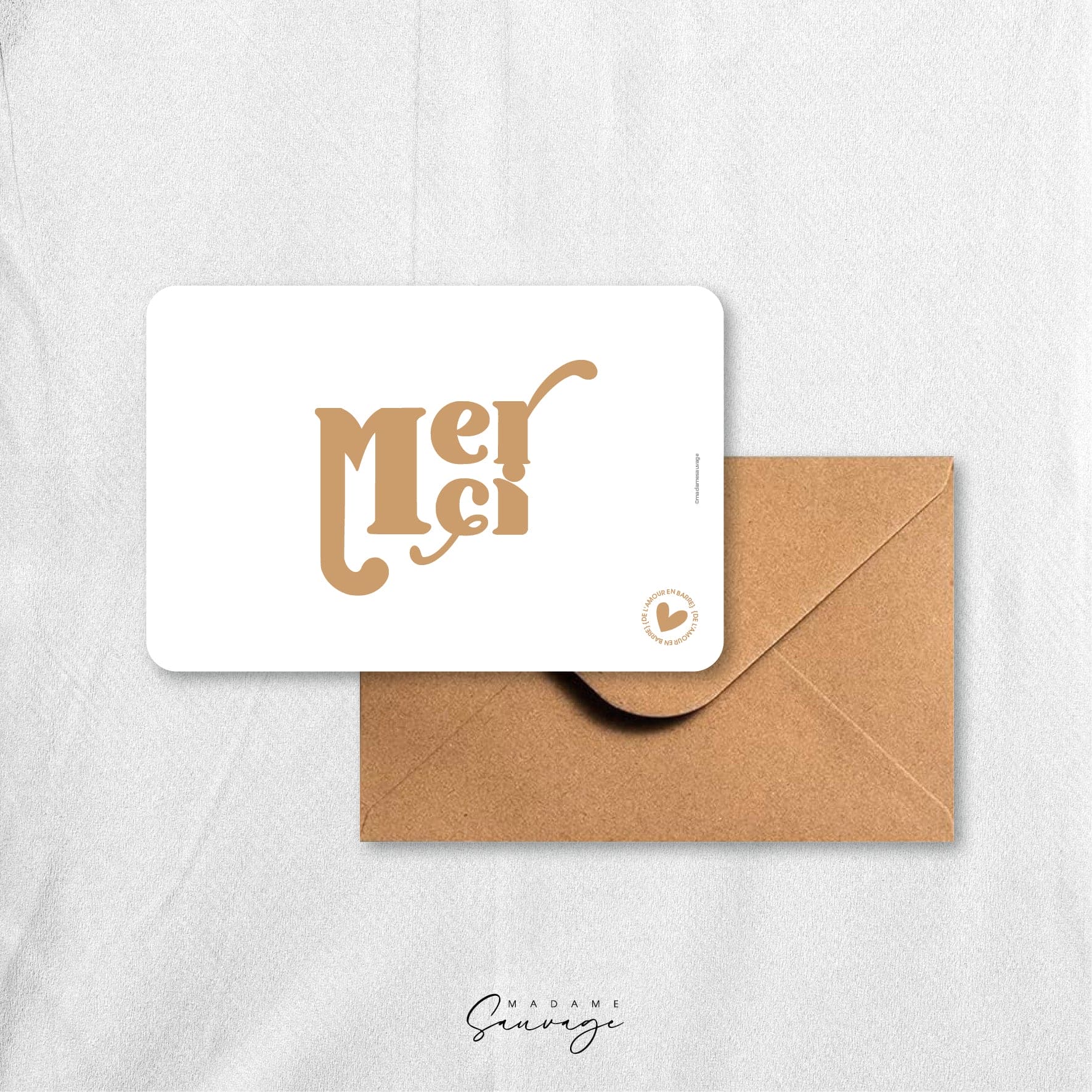 Carte "Merci" - Collection Amour En Barre