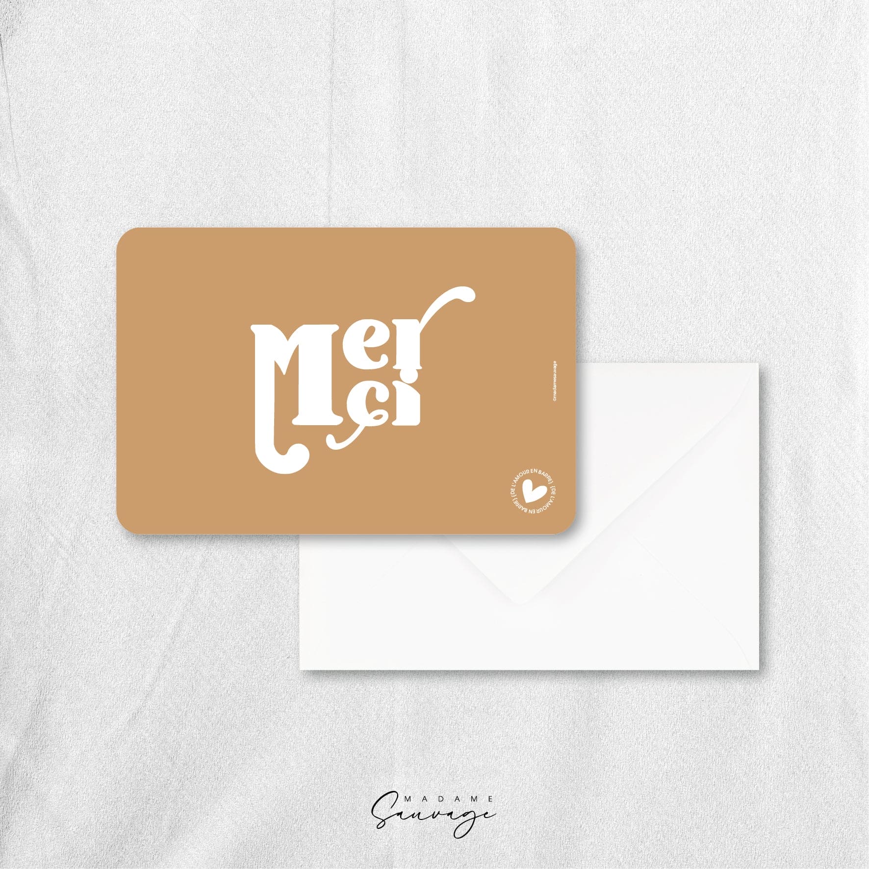 Carte "Merci" - Collection Amour En Barre