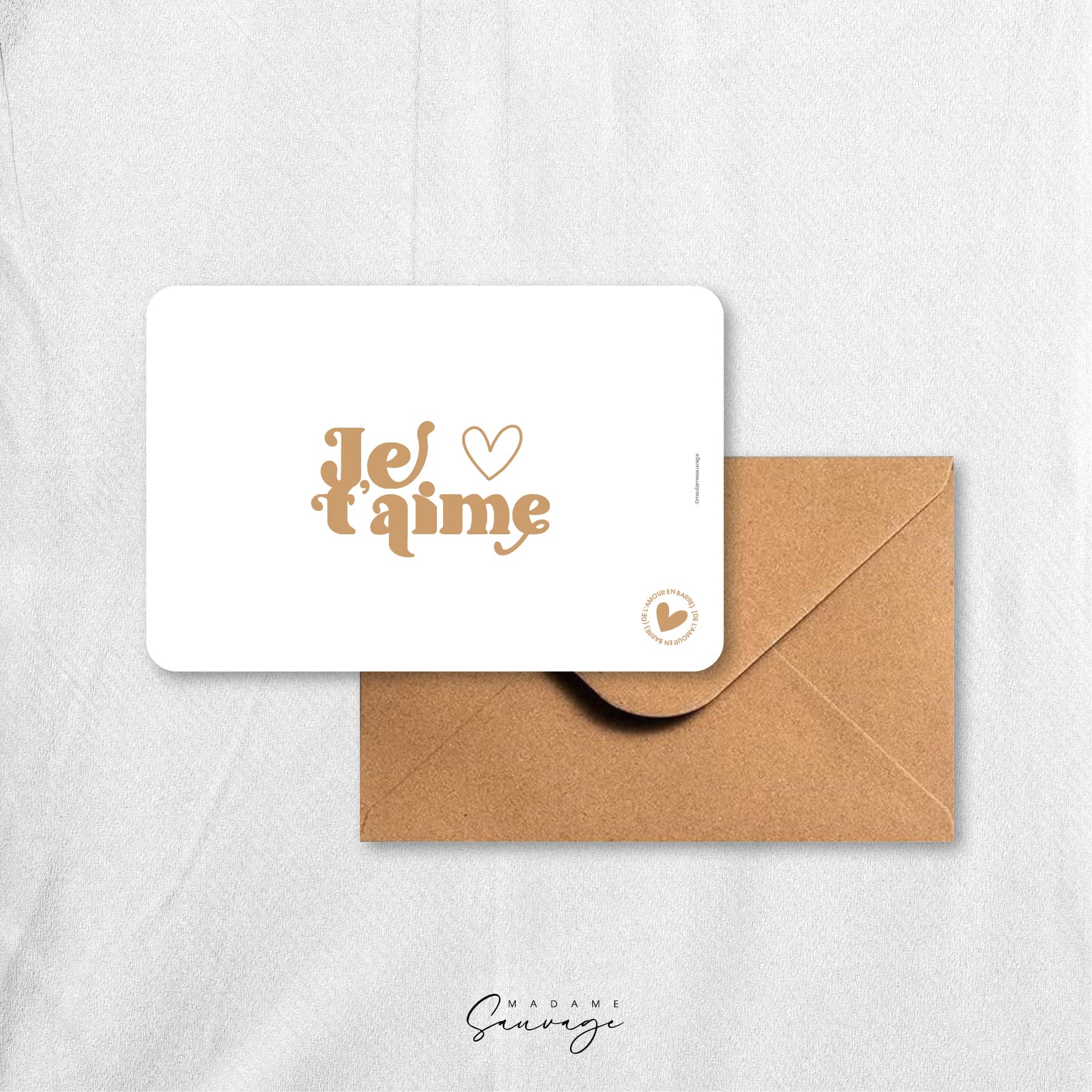 Carte "Je t'aime" - Collection Amour En Barre