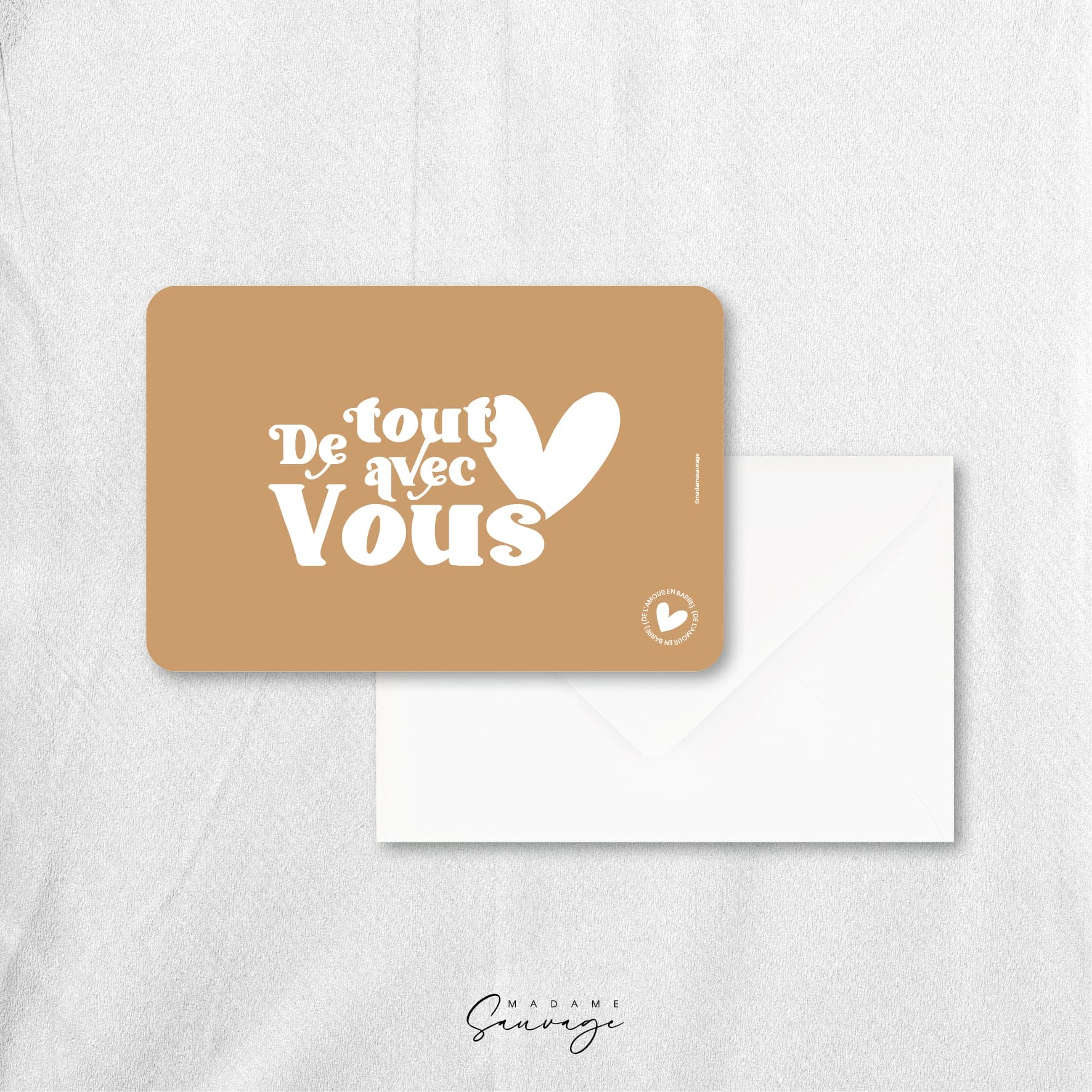 Carte "De tout coeur avec vous" - Collection Amour En Barre