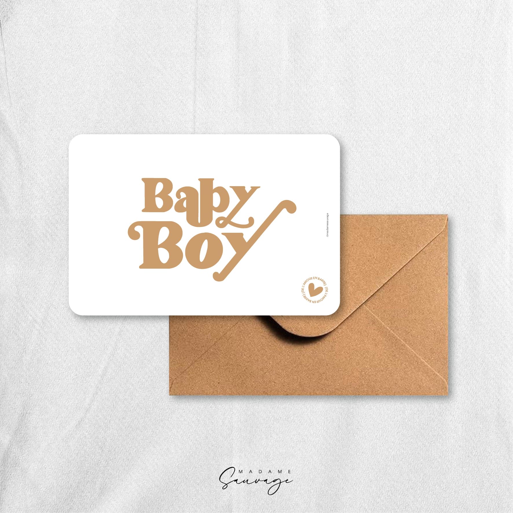 Carte "Baby boy" - Collection Amour En Barre