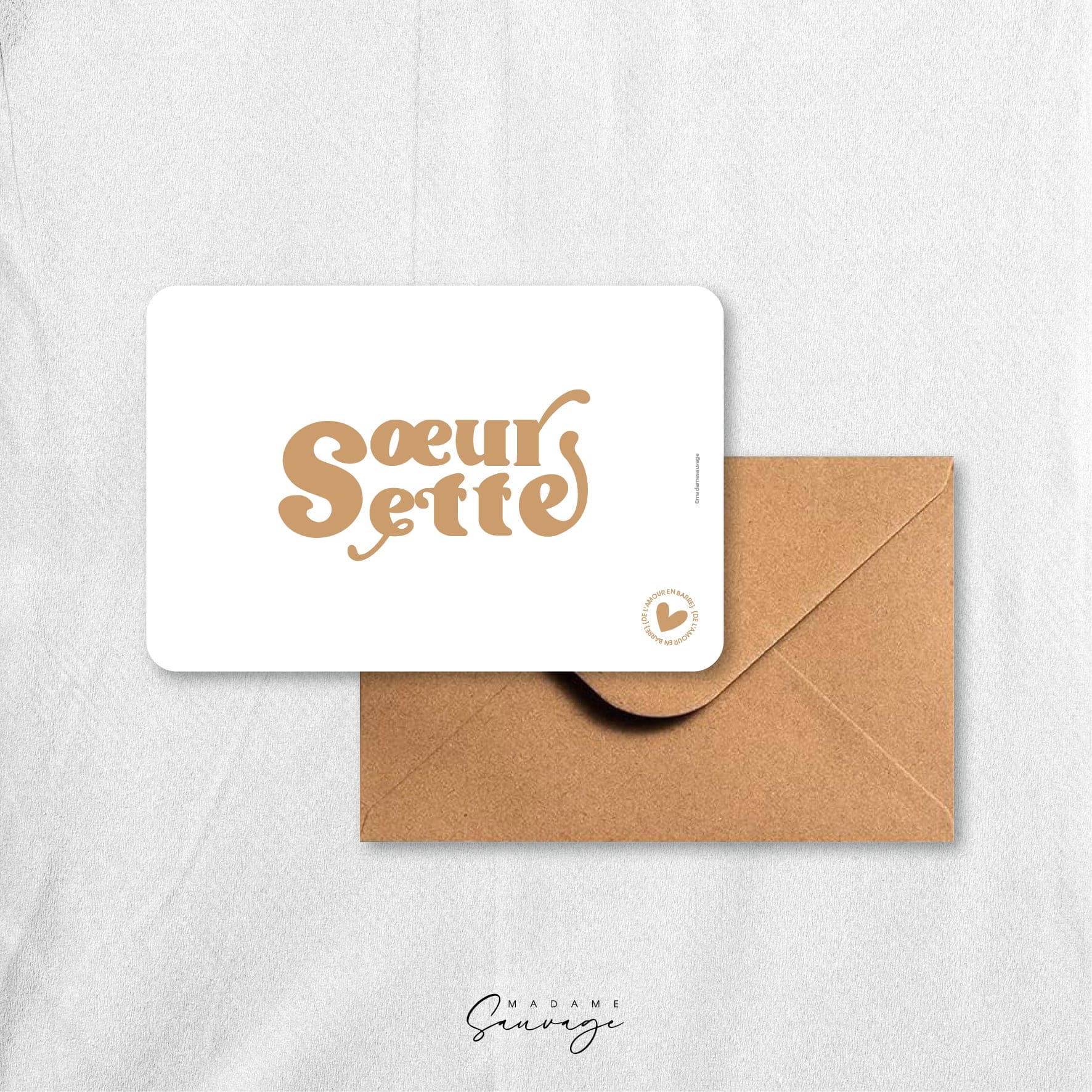 Carte "Soeurette" - Collection Amour En Barre