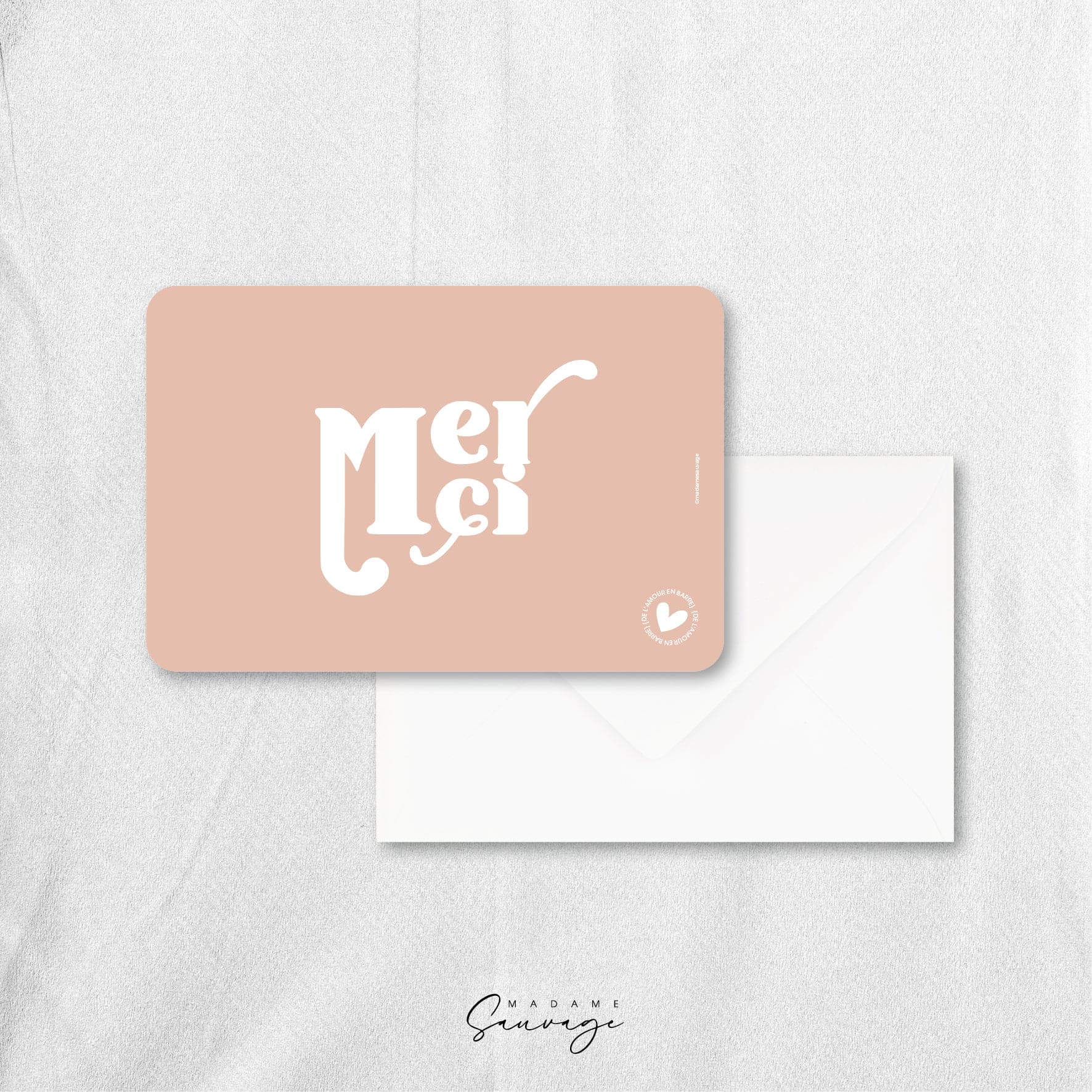 Carte "Merci" - Collection Amour En Barre
