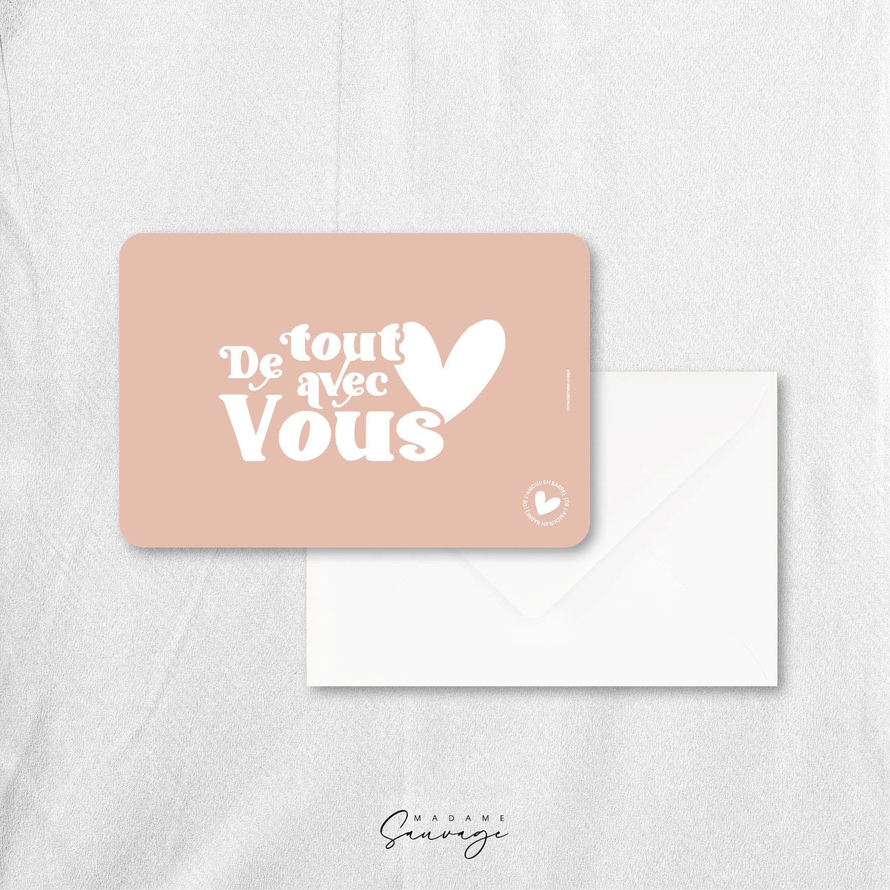 Carte "De tout coeur avec vous" - Collection Amour En Barre