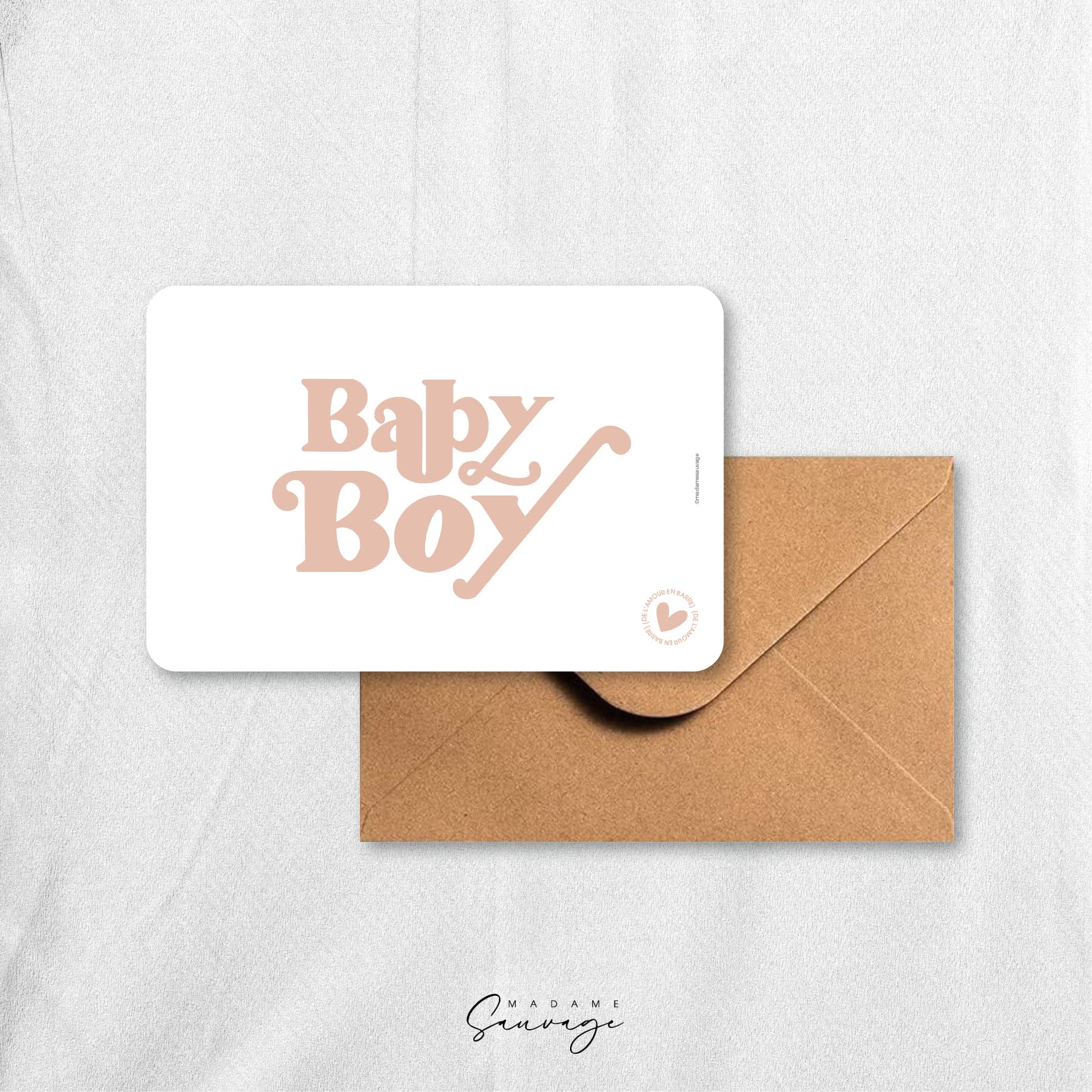 Carte "Baby boy" - Collection Amour En Barre