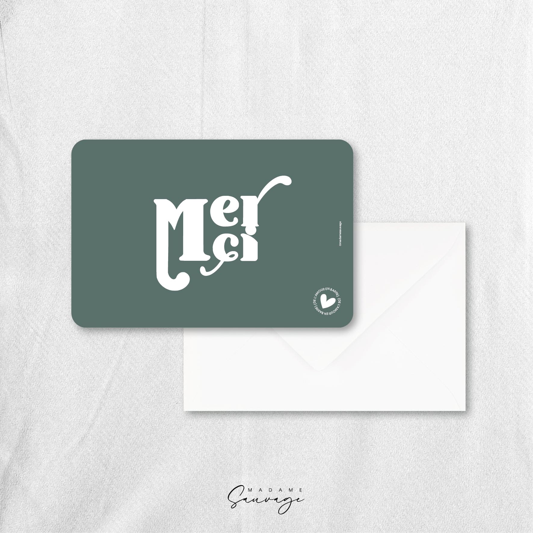 Carte "Merci" - Collection Amour En Barre