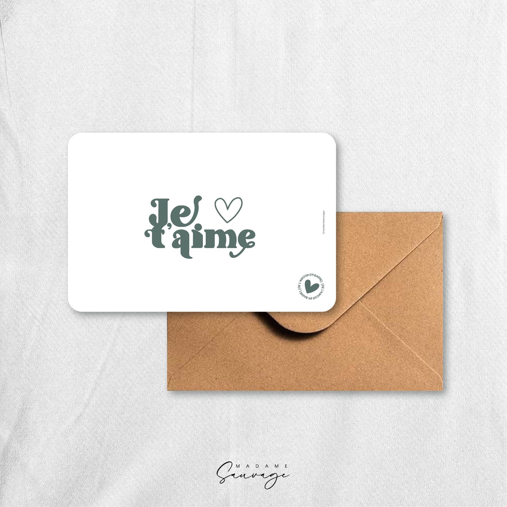 Carte "Je t'aime" - Collection Amour En Barre