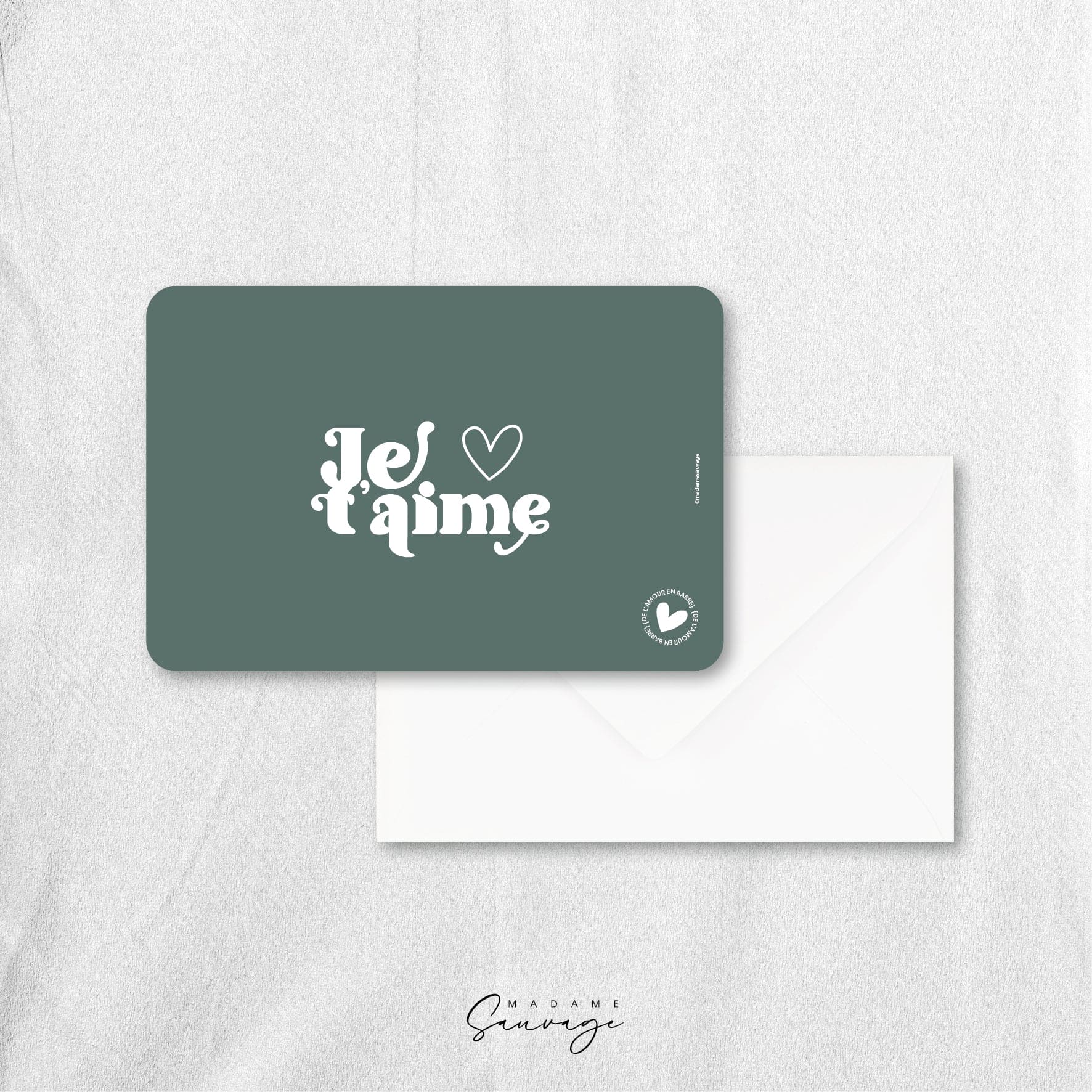 Carte "Je t'aime" - Collection Amour En Barre