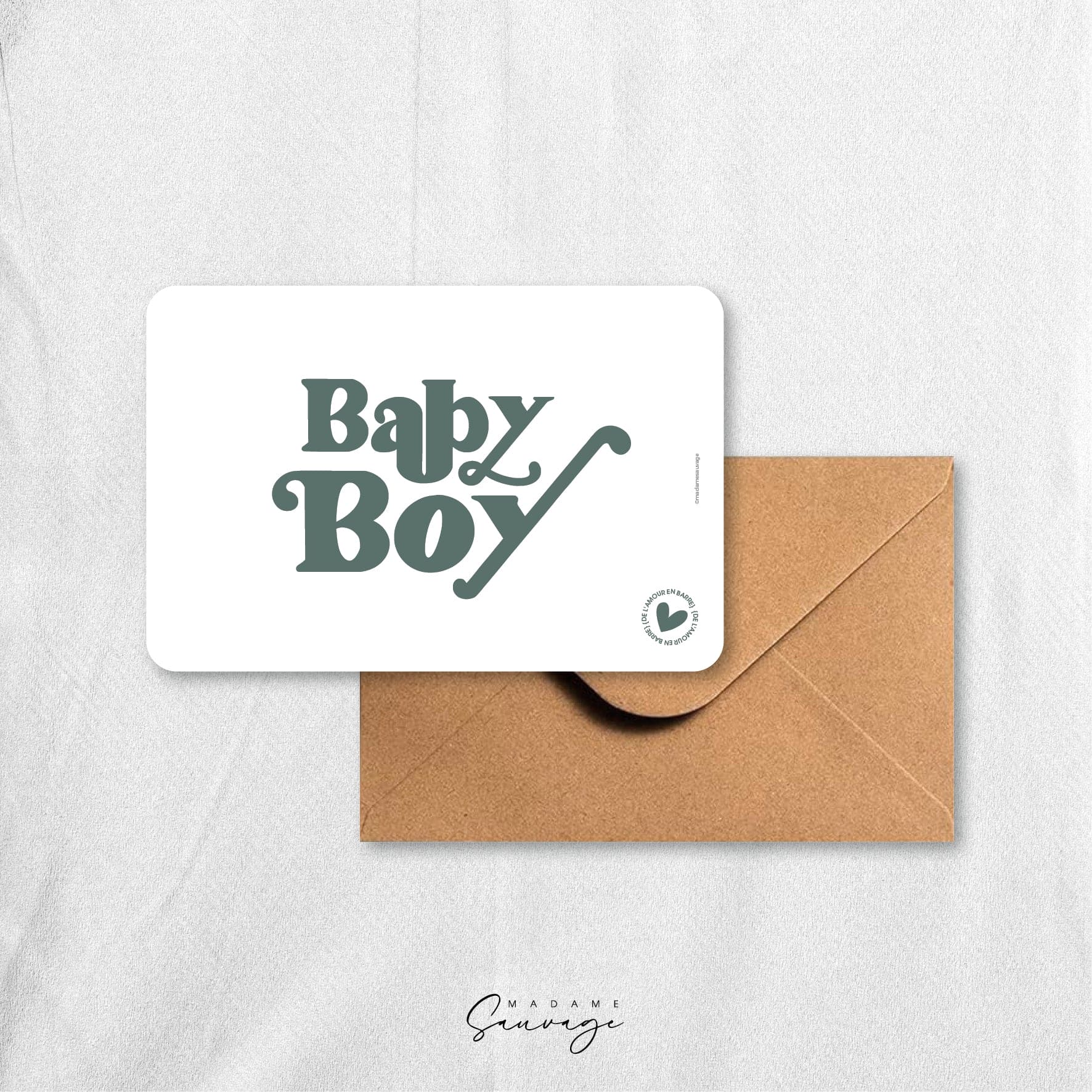 Carte "Baby boy" - Collection Amour En Barre