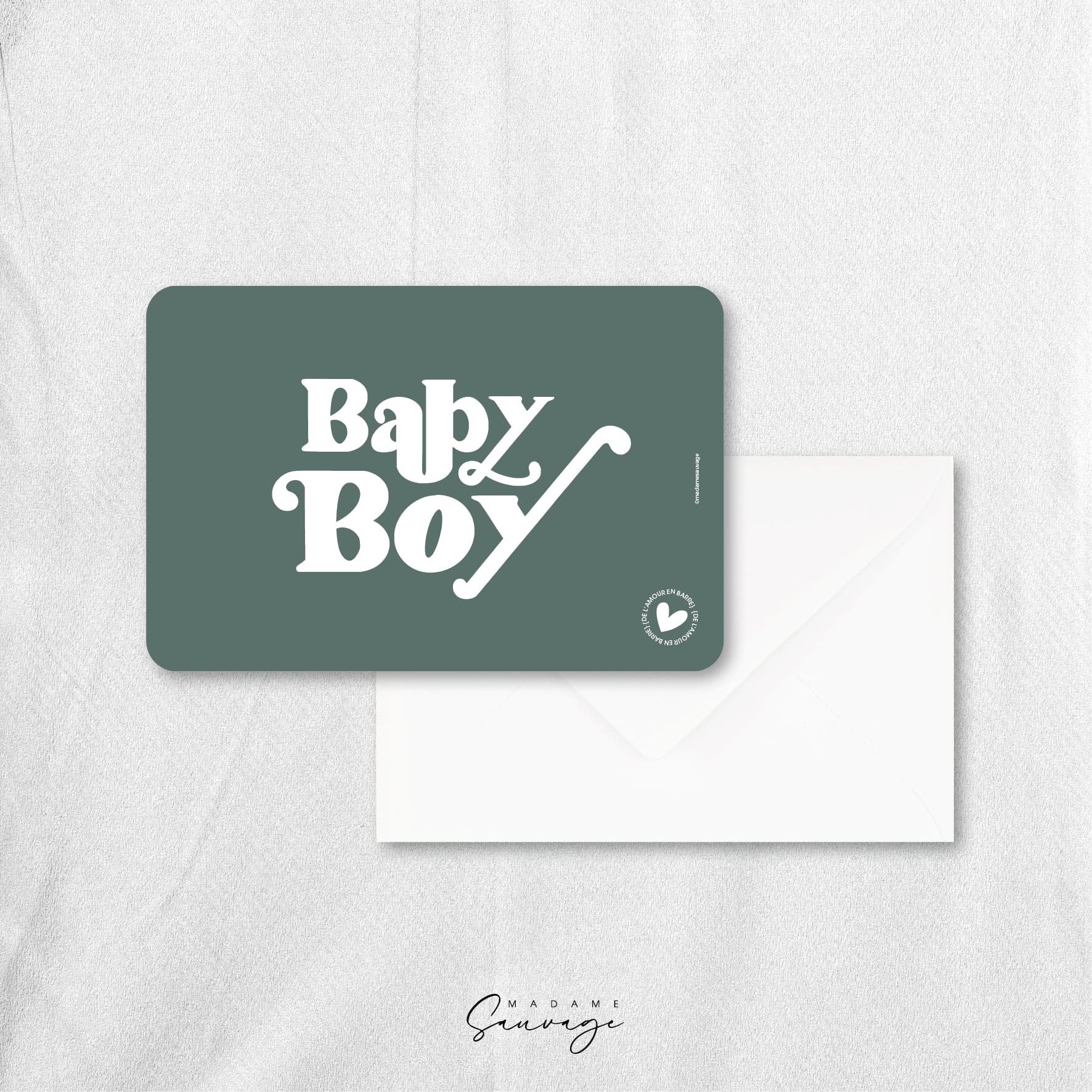 Carte "Baby boy" - Collection Amour En Barre