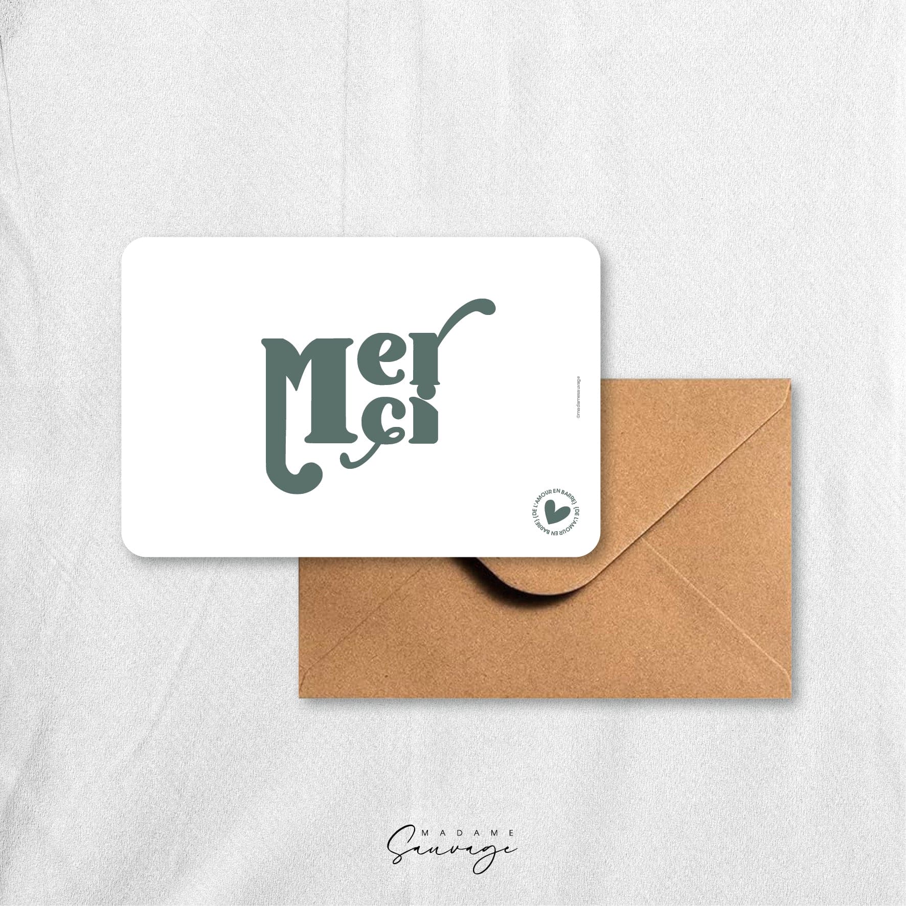 Carte "Merci" - Collection Amour En Barre