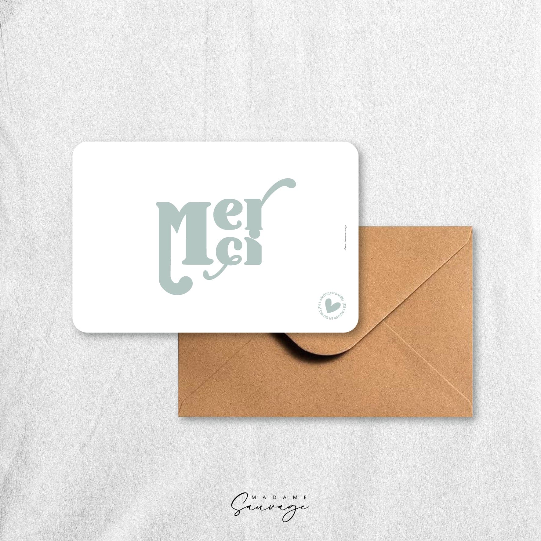 Carte "Merci" - Collection Amour En Barre
