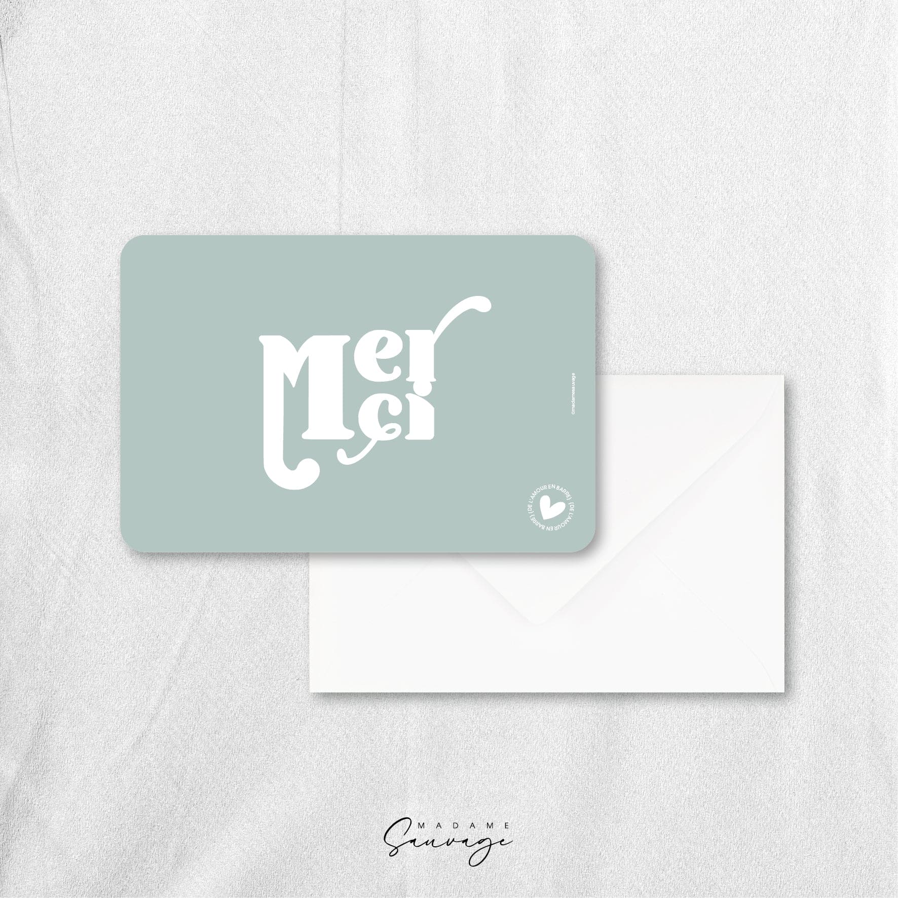 Carte "Merci" - Collection Amour En Barre