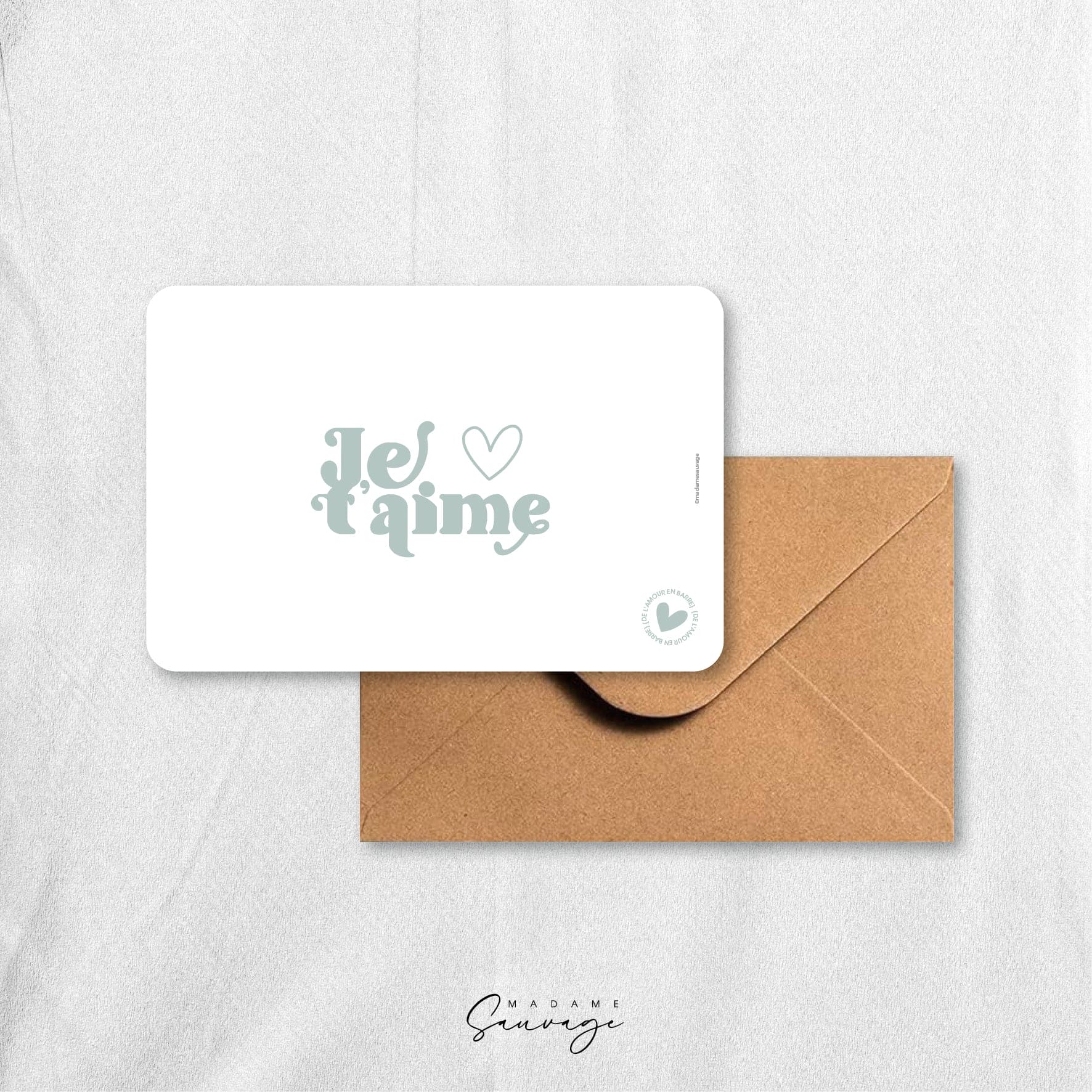Carte "Je t'aime" - Collection Amour En Barre