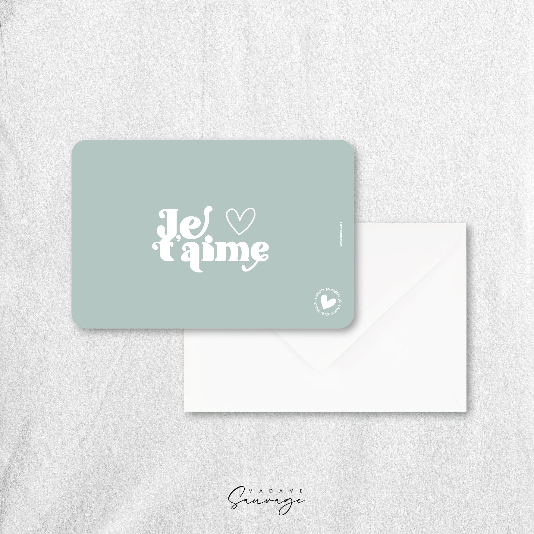 Carte "Je t'aime" - Collection Amour En Barre