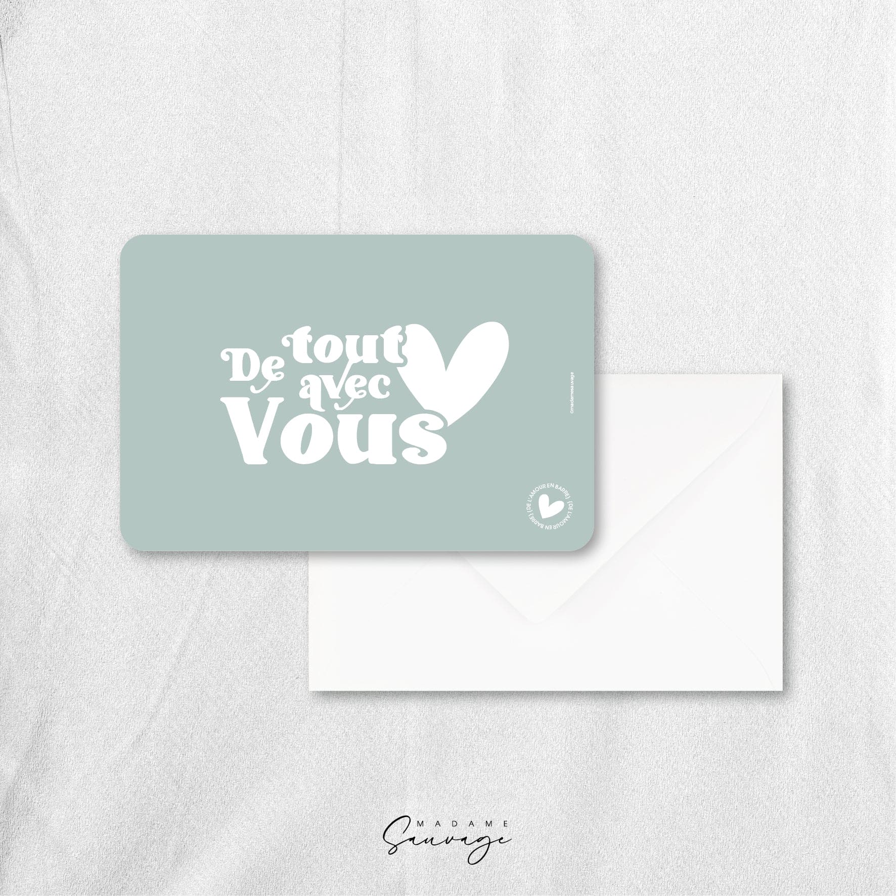 Carte "De tout coeur avec vous" - Collection Amour En Barre