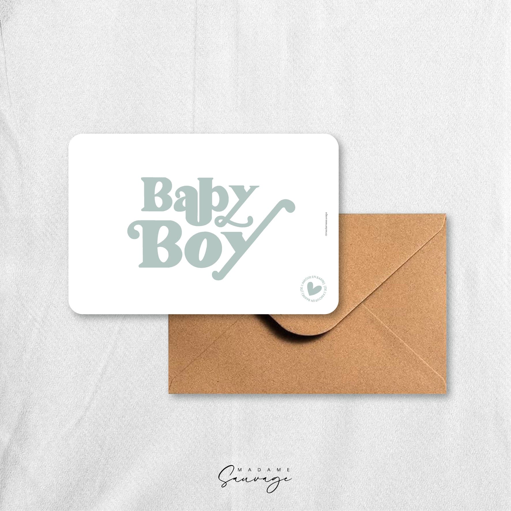 Carte "Baby boy" - Collection Amour En Barre