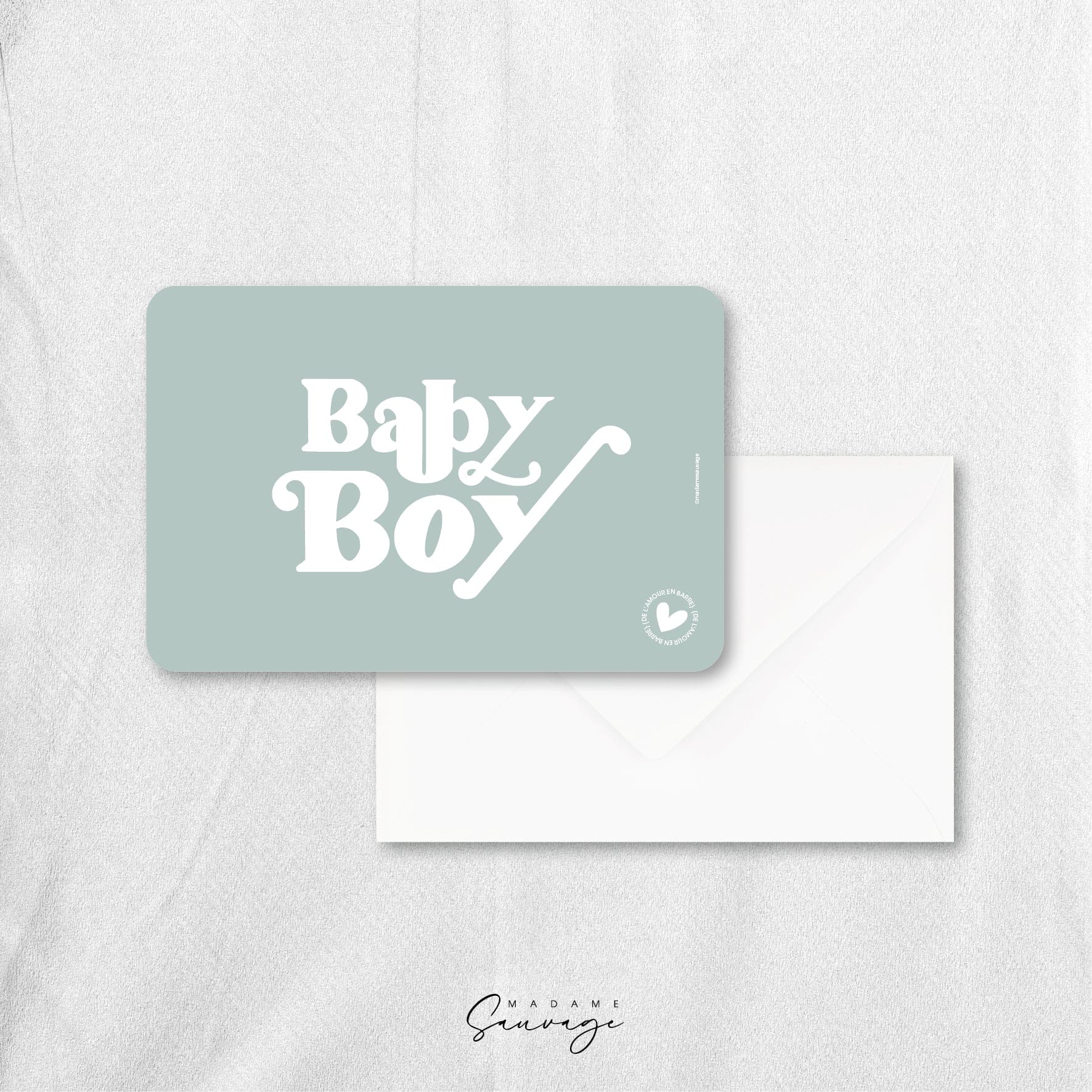 Carte "Baby boy" - Collection Amour En Barre