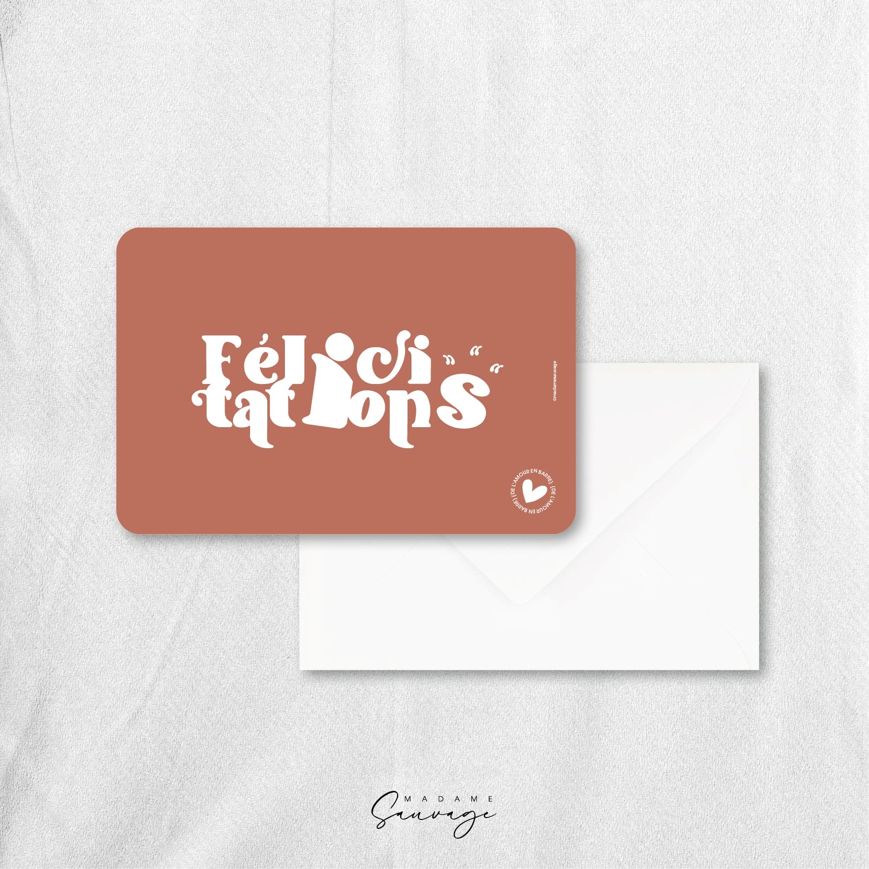 Carte "Félicitations" - Collection Amour En Barre