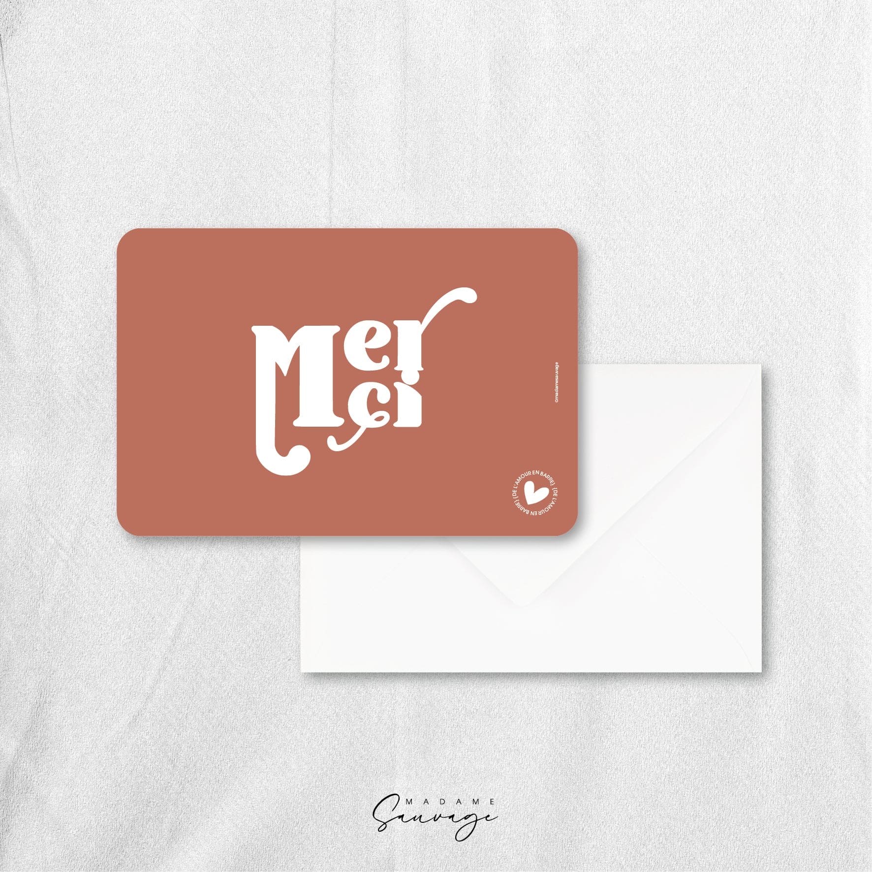 Carte "Merci" - Collection Amour En Barre