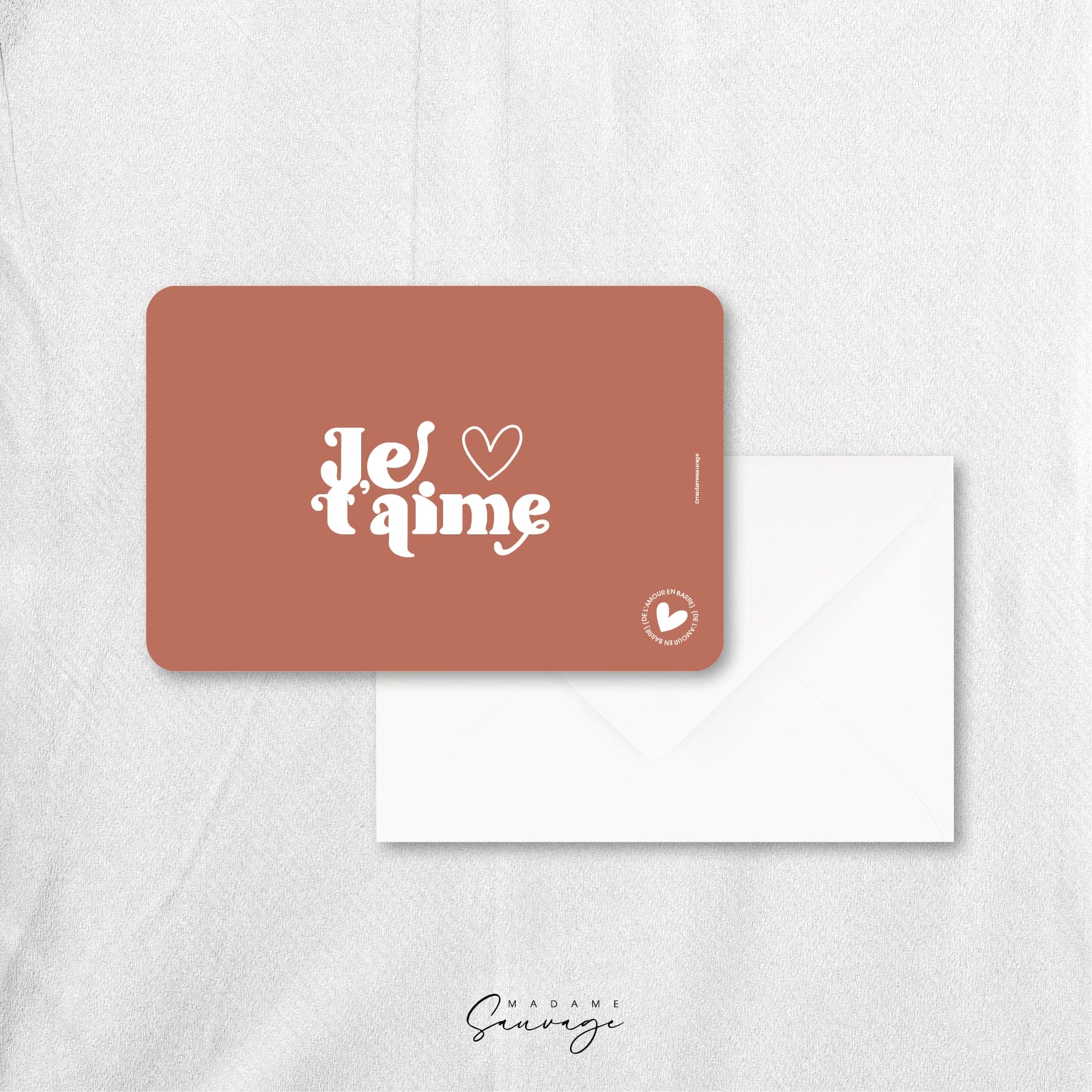 Carte "Je t'aime" - Collection Amour En Barre