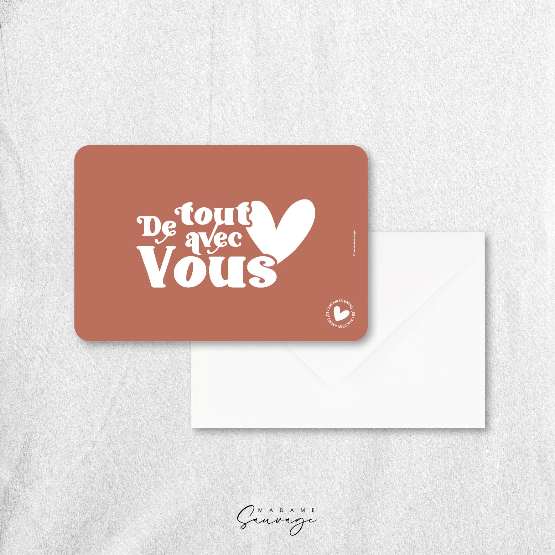 Carte "De tout coeur avec vous" - Collection Amour En Barre