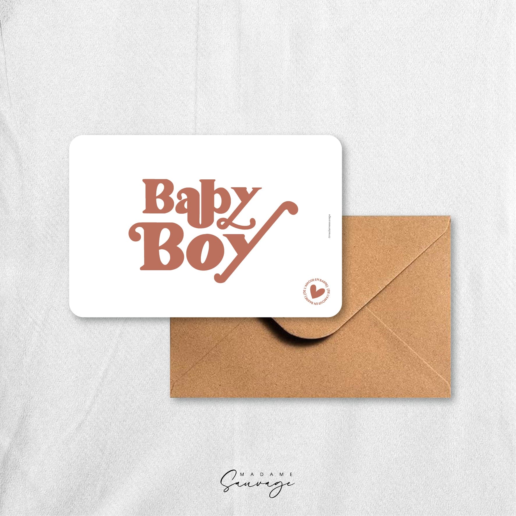 Carte "Baby boy" - Collection Amour En Barre