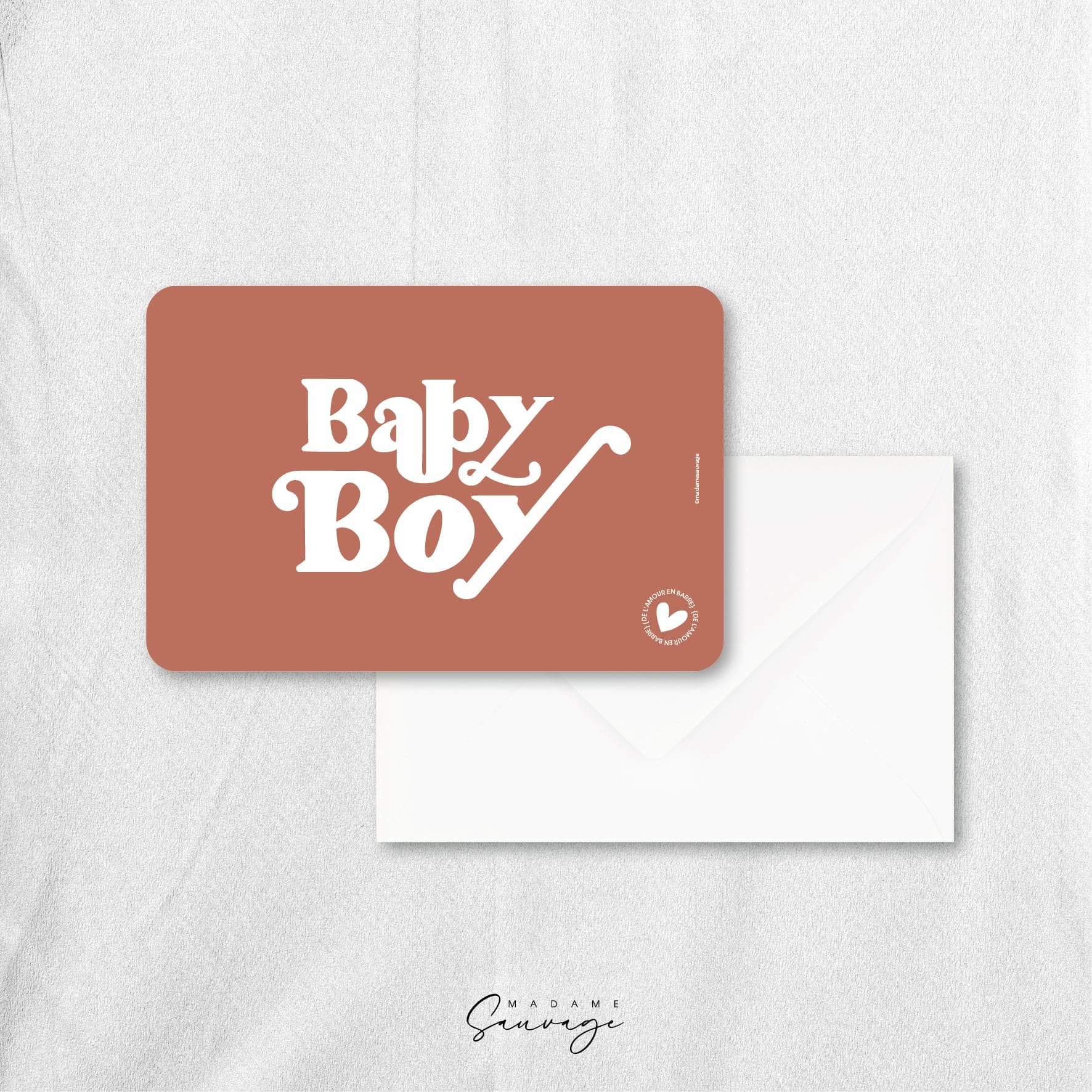 Carte "Baby boy" - Collection Amour En Barre