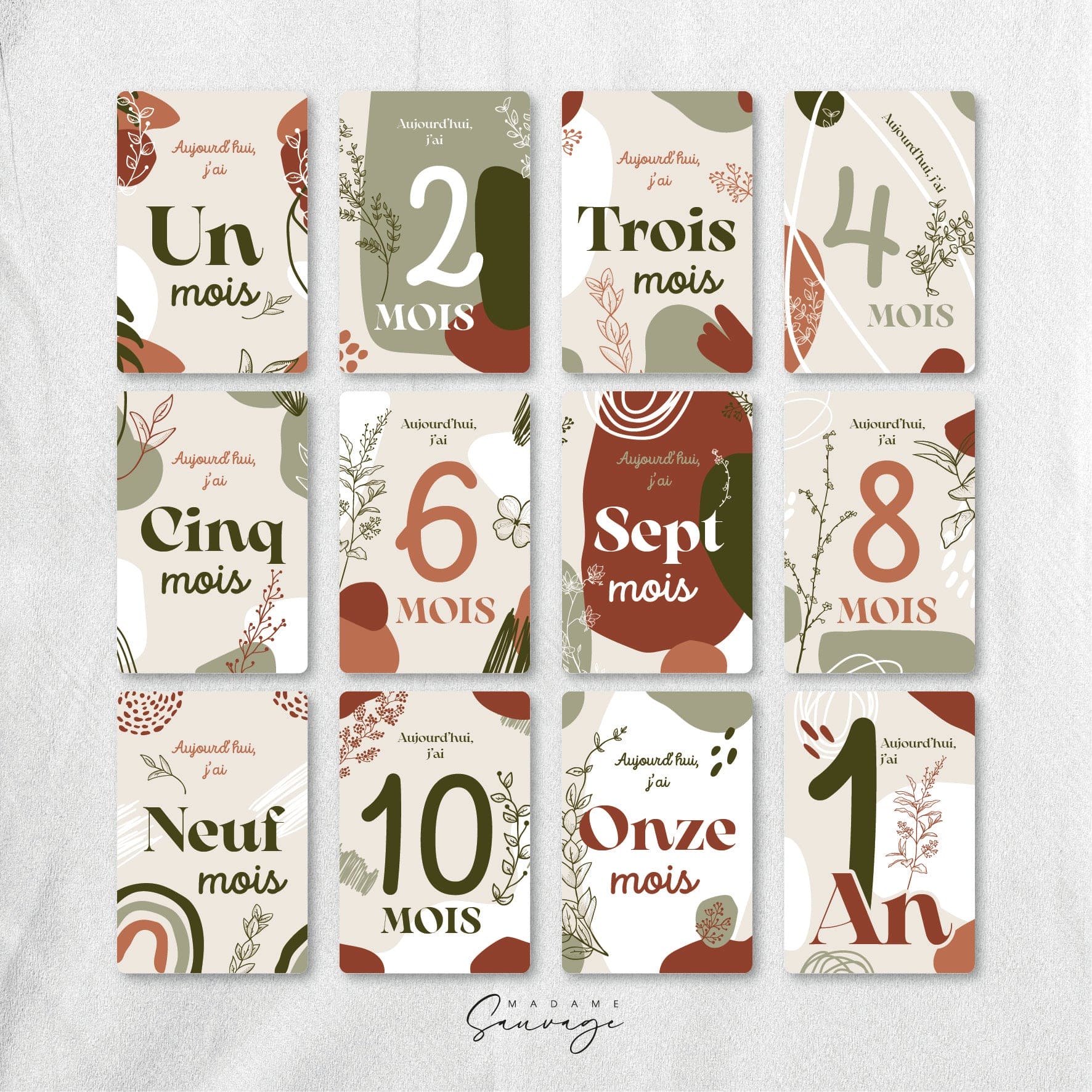 Cartes étapes bébé - LittlePohem