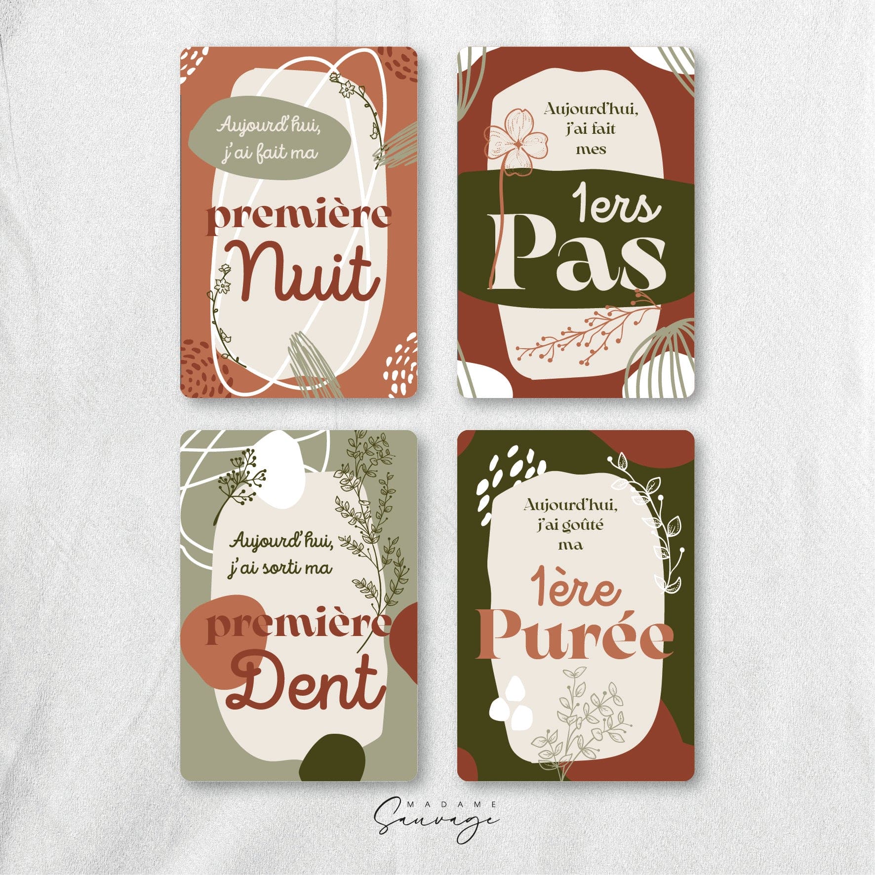 Cartes étapes bébé - LittlePohem