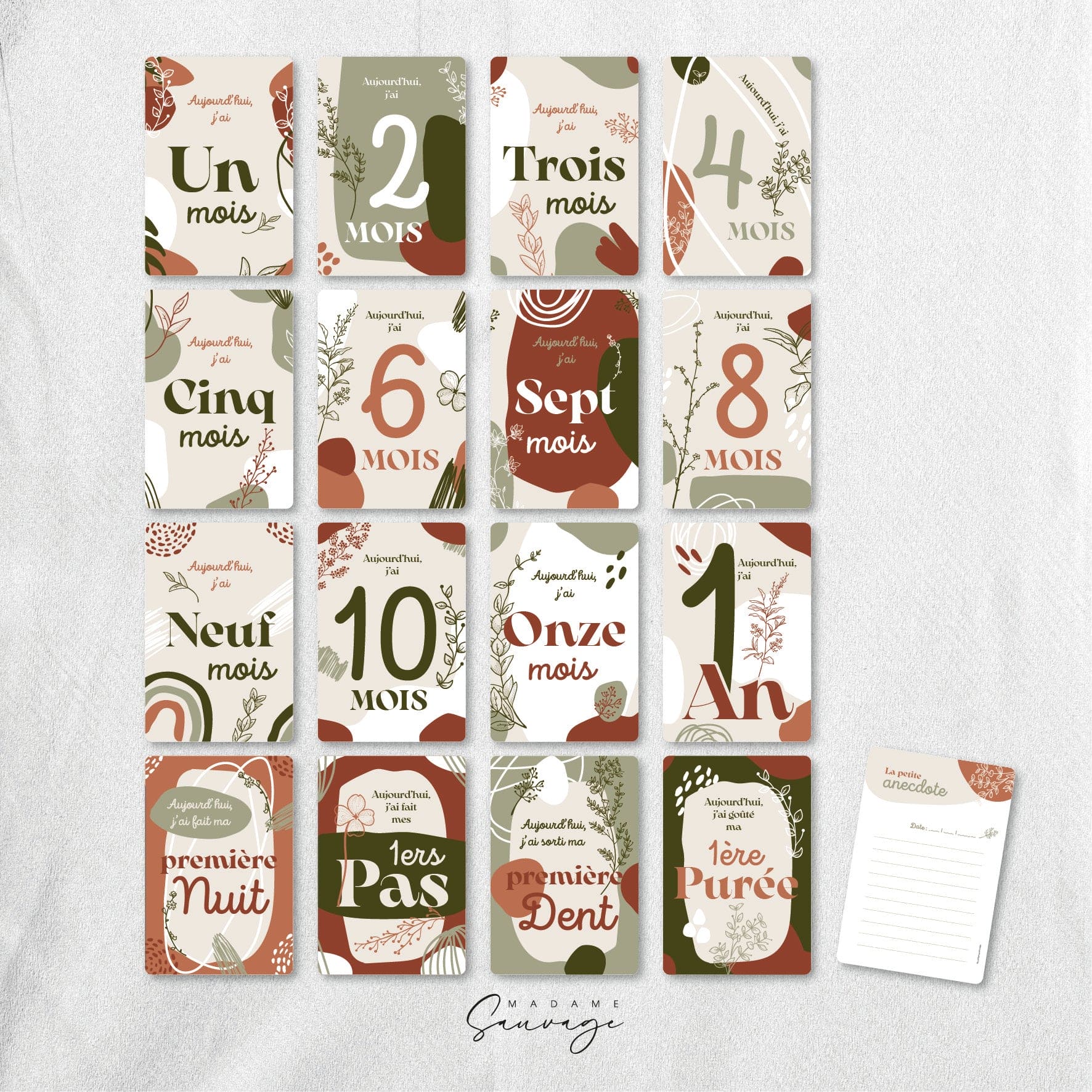 Cartes étapes bébé - LittlePohem