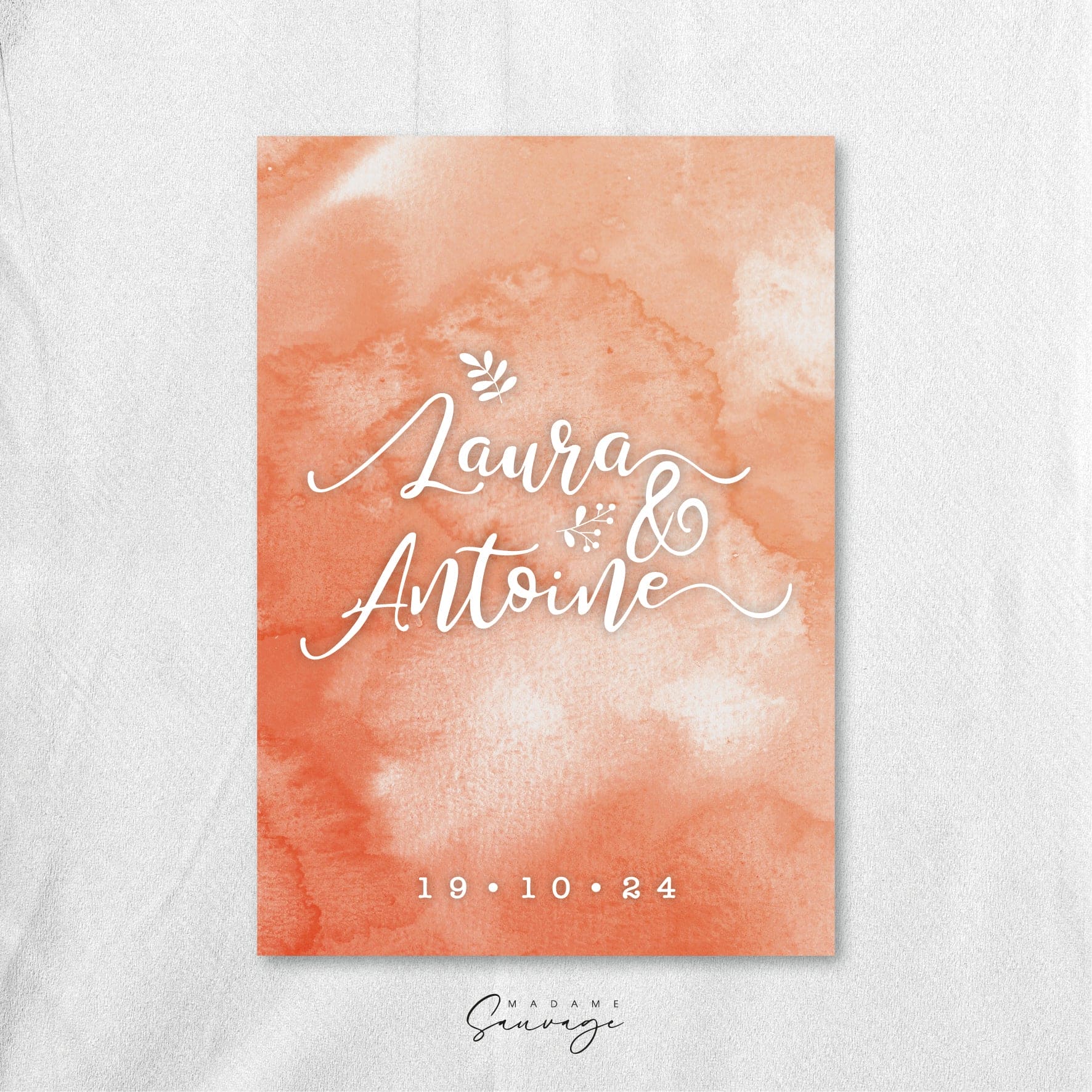 Faire-Part de mariage Aquarelle et lui - Pêche