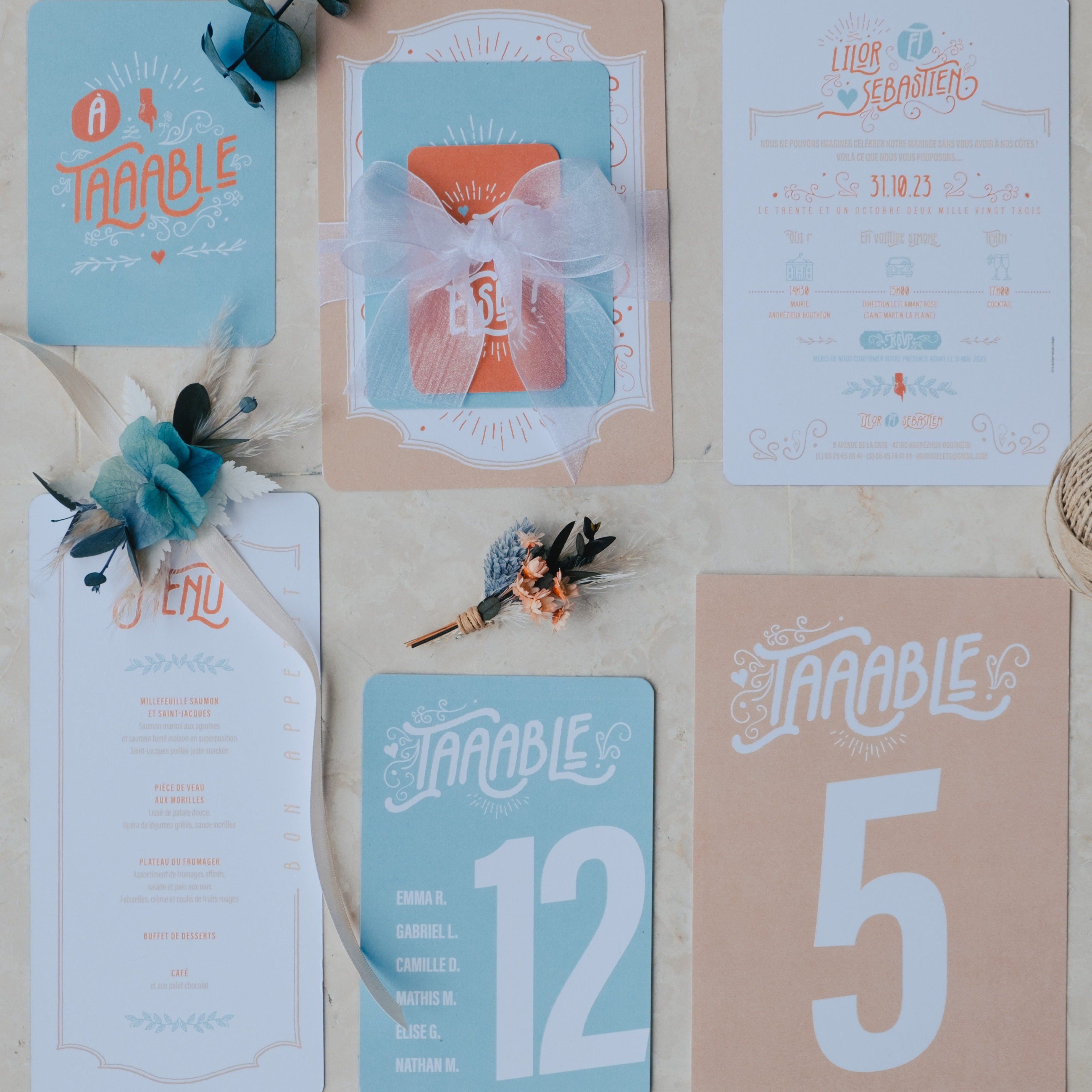Faire-Part de mariage - Vintage Champagne