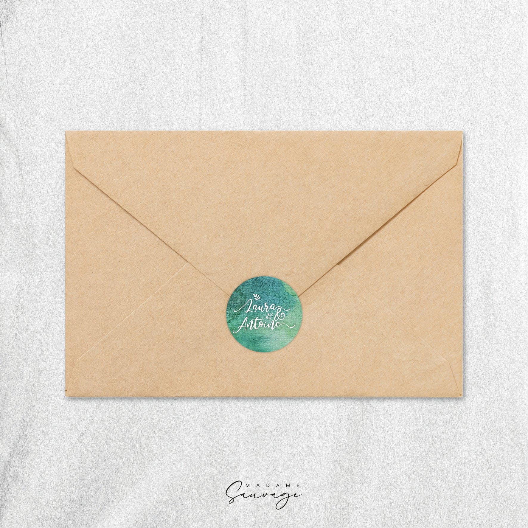 Sticker mariage Aquarelle et lui - Green