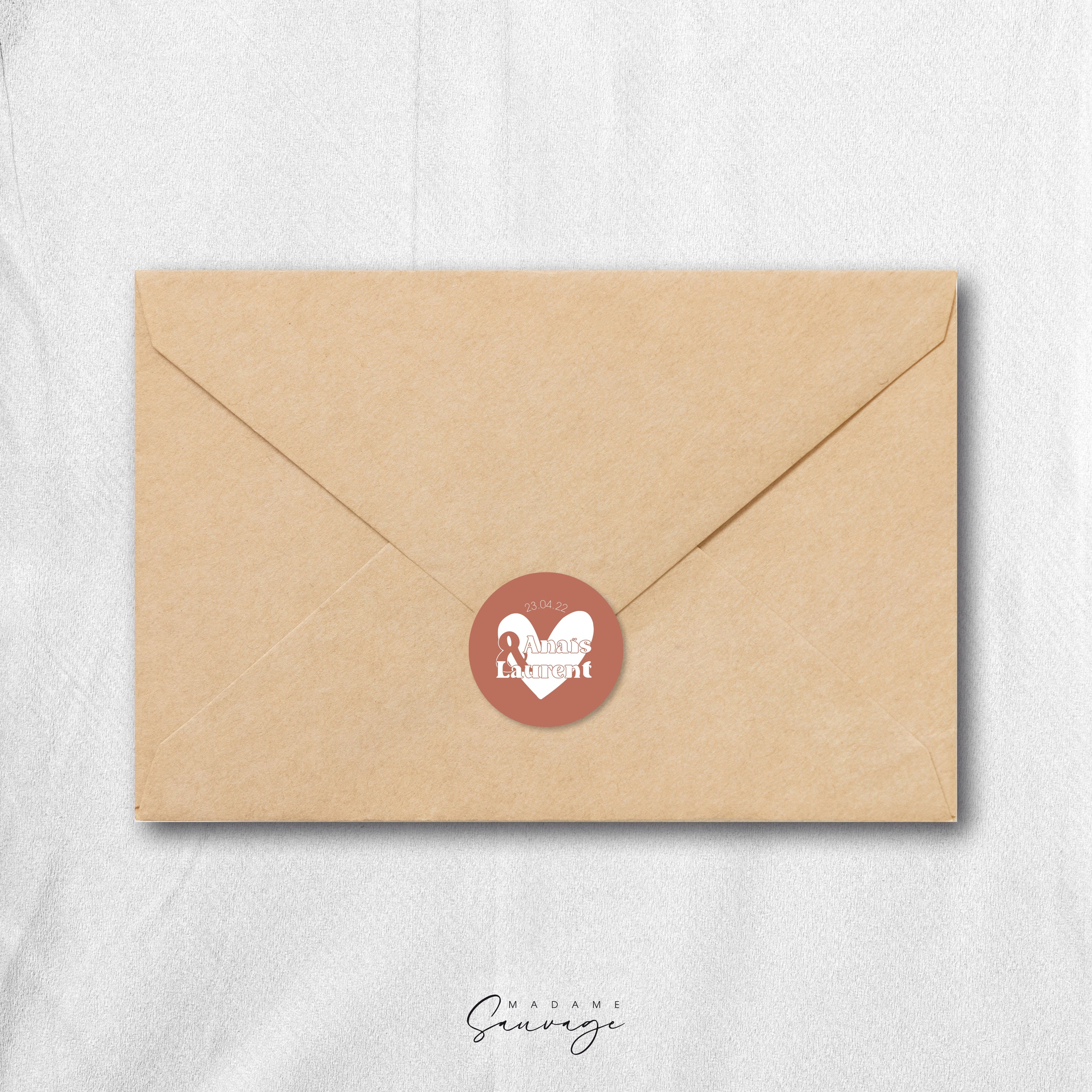 Sticker mariage Amour en barre - Terracotta
