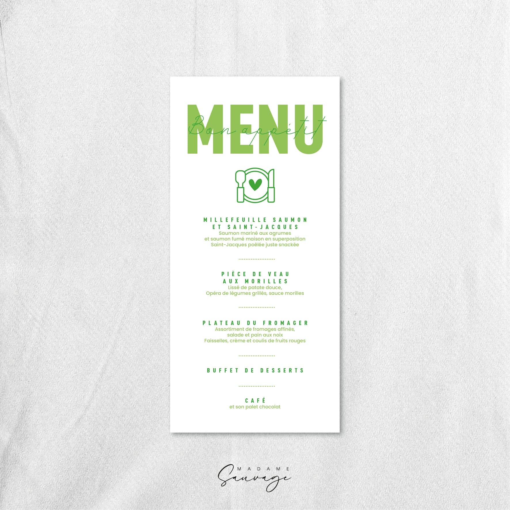 Menu de mariage - Get Ready