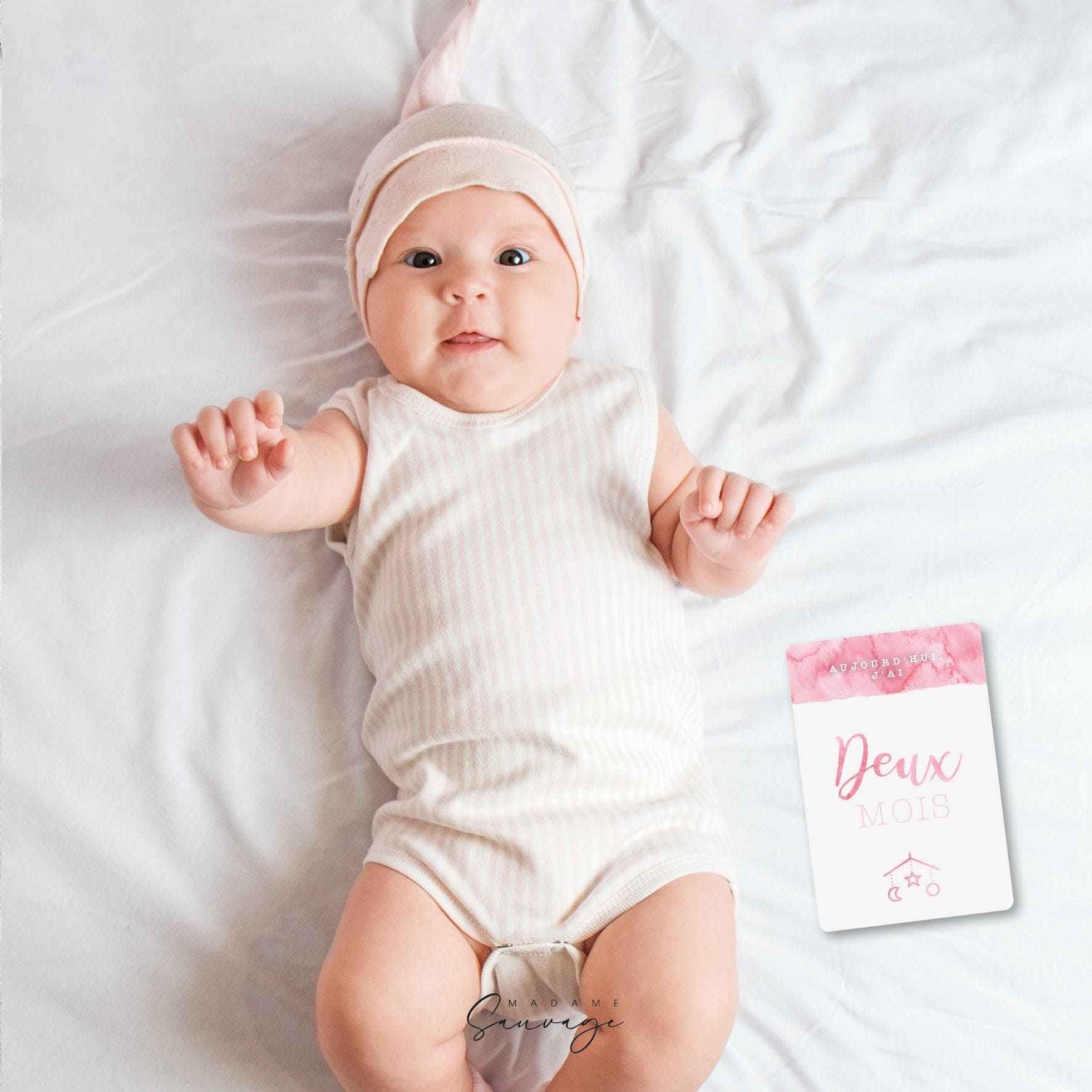 Cartes étapes - premiers mois de bébé - ROSE
