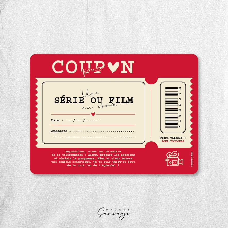 Coupon pour une série ou film au choix