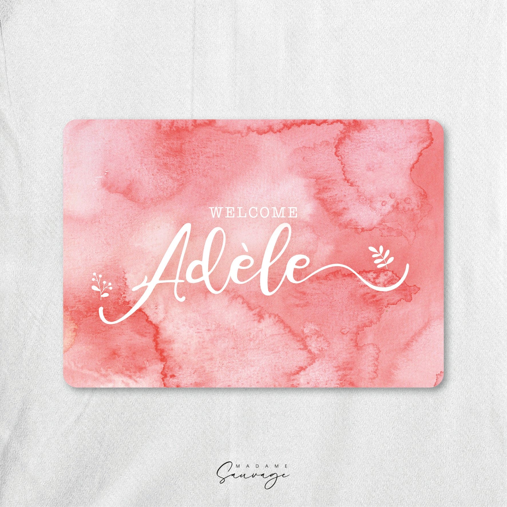 Faire-Part de naissance fille Aquarelle & lui - Rose