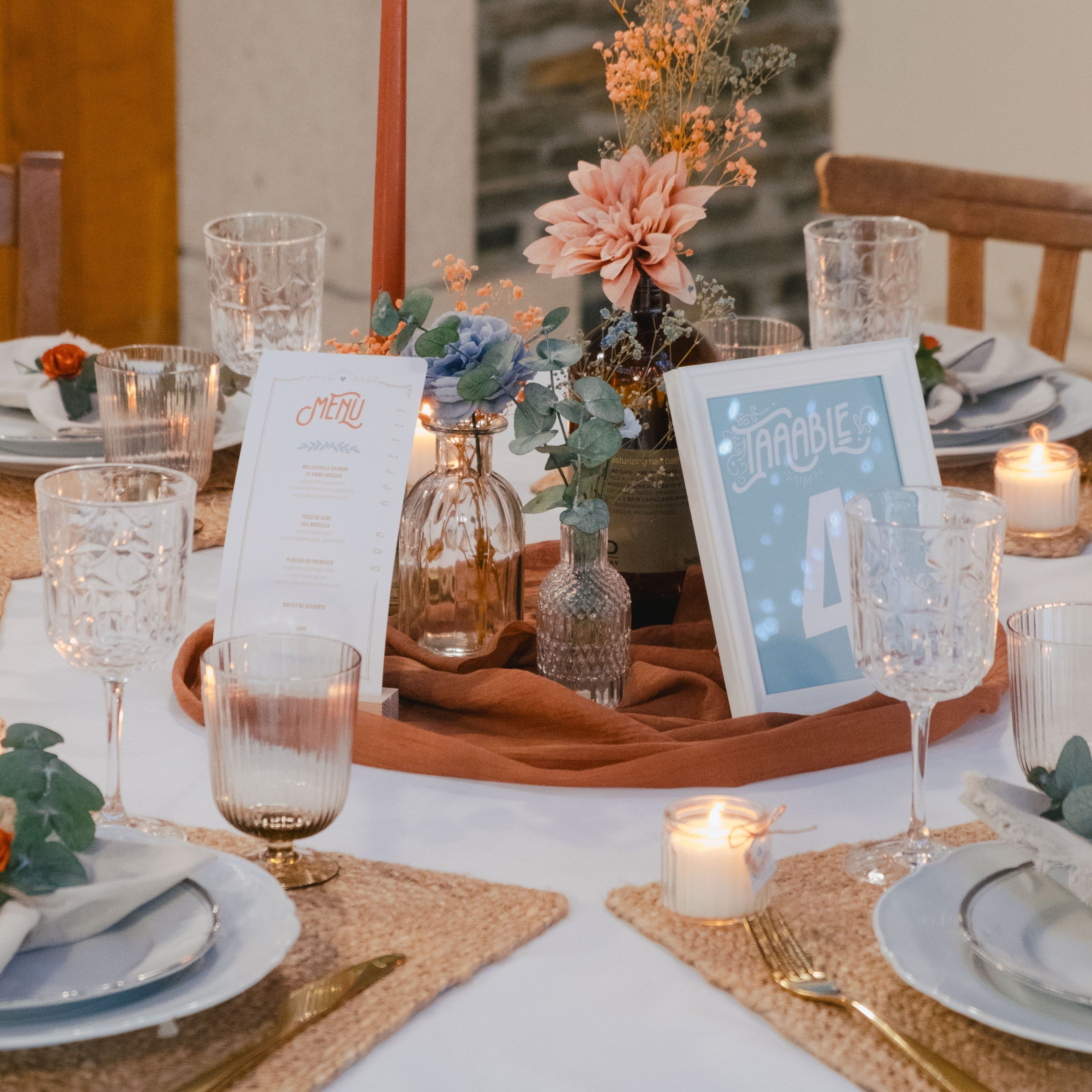 Nom de table mariage - Vintage Champagne