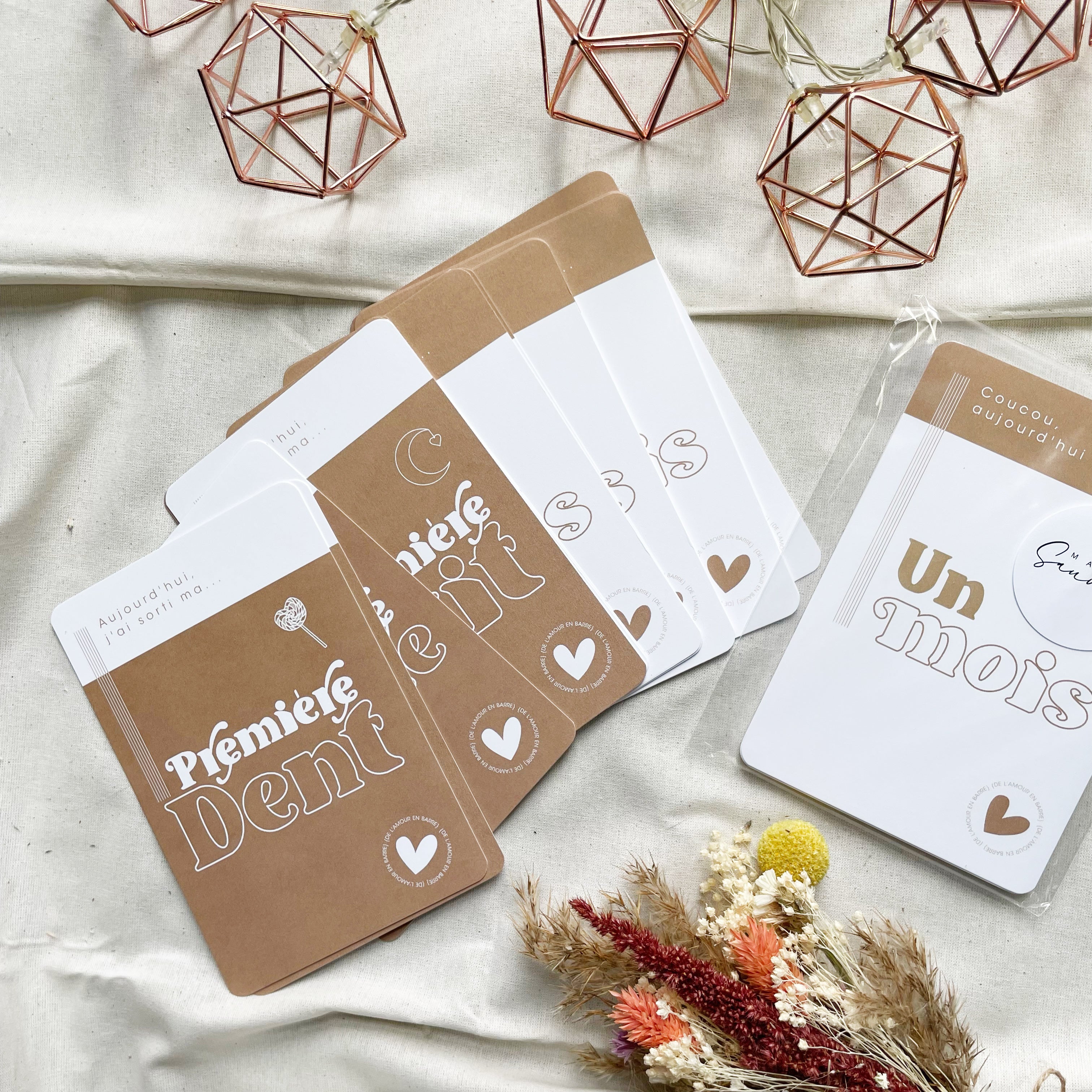 Cartes étapes bébé - Amour en Barre - Bling