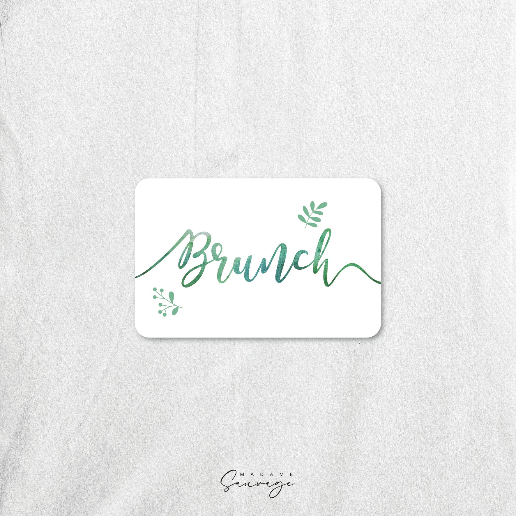 Carton brunch de mariage Aquarelle et lui - Green