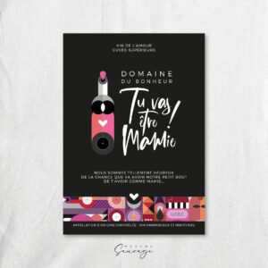 etiquette de vin pour annonce grossesse lets party la mamie