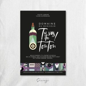 etiquette de vin annonce grossesse lets party le tonton