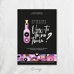 etiquette de vin annonce mariage lets party la temoin