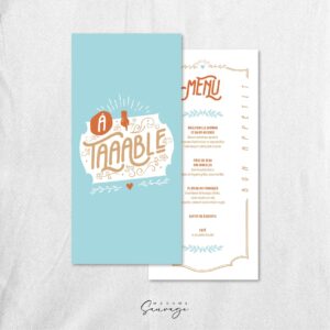 menu de mariage vintage champagne