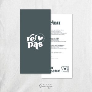 menu de mariage amour en barre foret