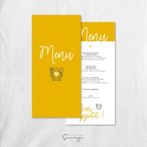 menu de mariage with love