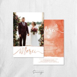 remerciements de mariage aquarelle et lui peche