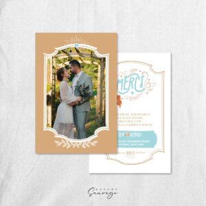 remerciements de mariage vintage champagne
